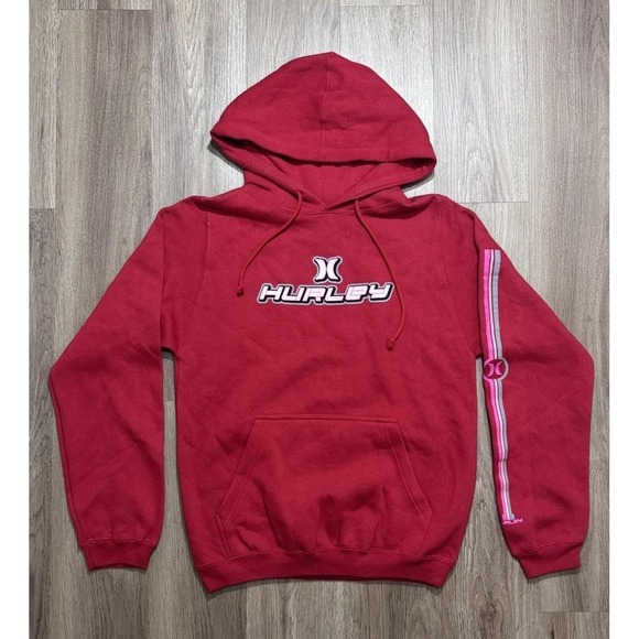 Hurley Tops - Y2K Hurley Red Women‎ Hoodie Size S